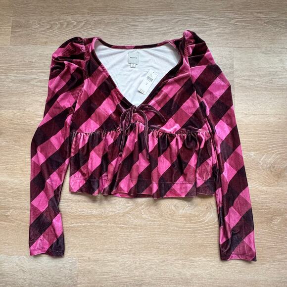 Maeve (Anthropologie) Velvet Babydoll Top - Size M - Picture 2 of 8